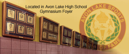 Hall of Fame display at Avon Lake High School